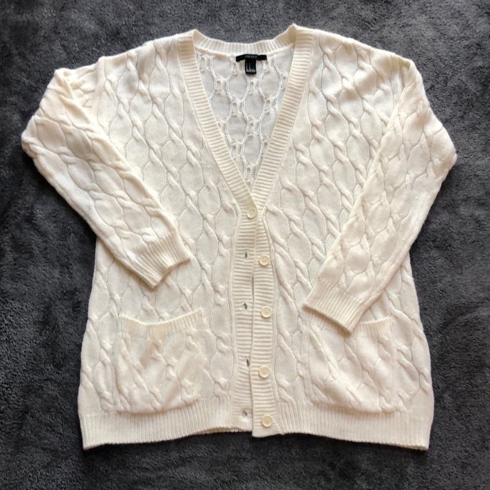 Forever 21 cream knit cardigan